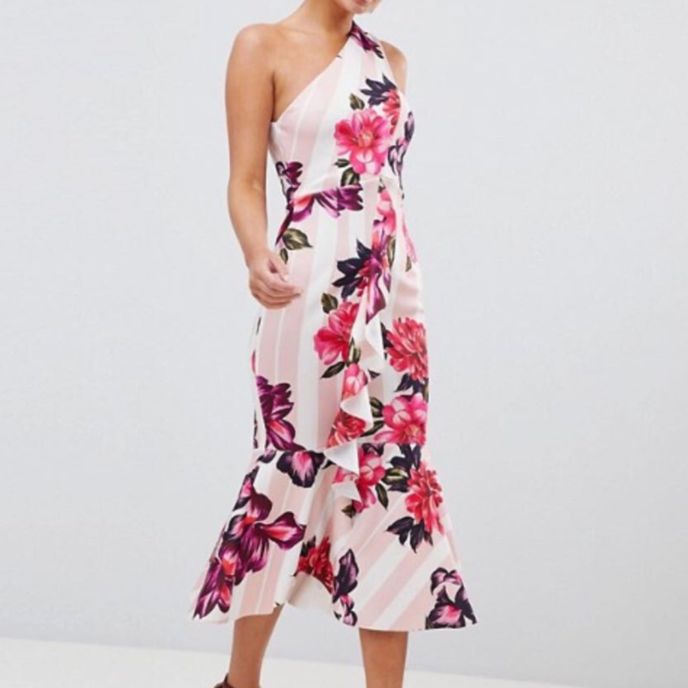 ASOS Floral One Shoulder Dress